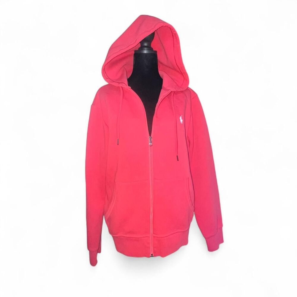 Polo Ralph Lauren Women's Red Hoodie Sweatshirt SZ L Flaw